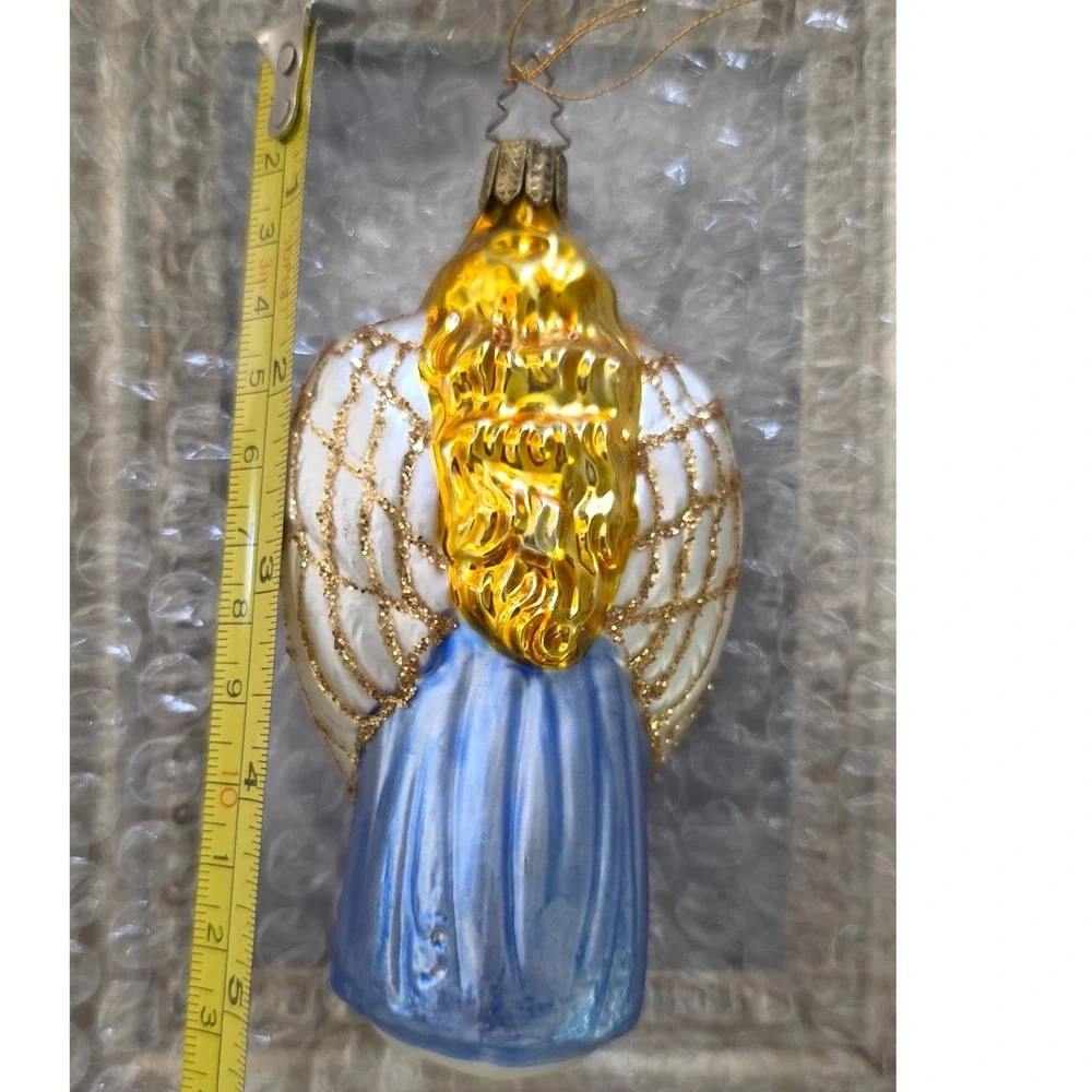 Whitehurst Imports Glass Angel Ornament Hand Painted Germany cottagecore VTG